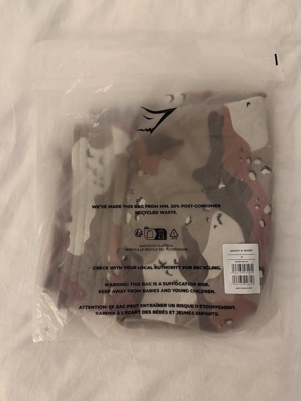 Gymshark Legacy 4" Shorts Cement Brown men’s size medium NWT - Picture 6 of 8